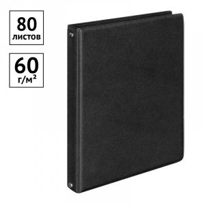 Тетрадь 80л, А5, на кольцах, BG, обл. ПВХ, черный ТТ5к80_пв 59325