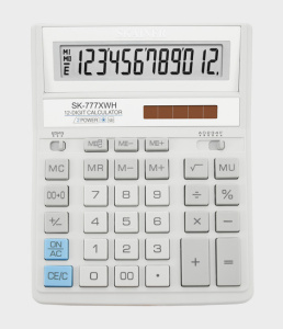 Калькулятор 12-разряд. SKAINER SK-777XWH,большой настольный,белый