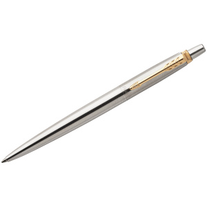 Ручка PARKER шариковая Jotter Stainless Steel GT,кнопоч., синий стерж., 1,0мм, 1953182