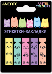 Блок-кубик deVENTE, 45х12, 5цв.х20л., Cats, пласт. с дизайном 2011108