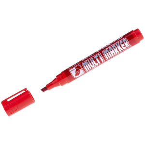 Маркер перманент CROWN Multi Marker,  СКОШЕННЫЙ красный, 1-5мм, Корея, CPM-800CH