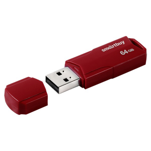 Флэш-драйв 64GB Smart Buy "Clue" , USB 2.0 Flash Drive, бордовый SB64GBCLU-BG