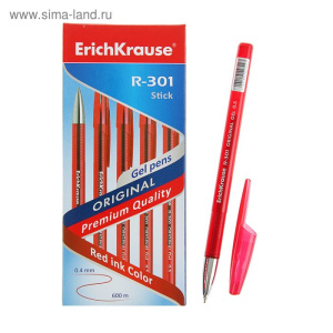 Ручка гелевая Erich Krause R-301 "Original gel", красная,0,5мм EK 42722