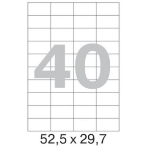 Этикетки самоклеящиеся  52,5x29,7, 40шт на листе А4, 80 г, бел., MEGA