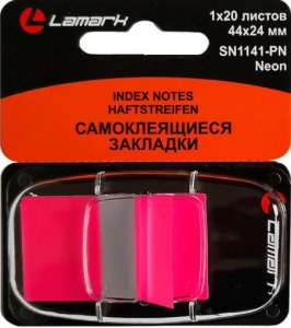 Блок-кубик LAMARK, 44х24, 1цв.х20л Z-сложения, пластик, розовый SN1141-PN
