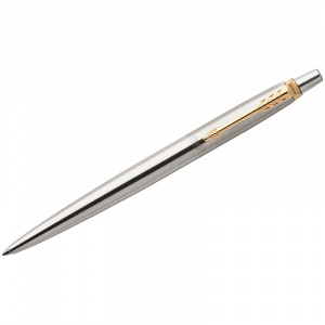Ручка PARKER шариковая Jotter Stainless Steel GT,кнопоч., синий стерж., 1,0мм, 1953182