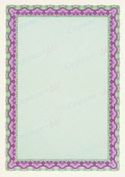 Бумага для сертификатов, фиолетово-зеленая, А4, 115г/кв.м., с вод. знак., 1лист