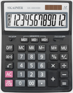Калькулятор 12-разряд. SKAINER SK-888XBK,большой настольный