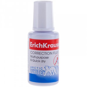 Штрих Erich Krause, Arctic White, 20мл, на хим. основе, с кисточкой, 6