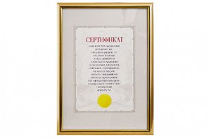 Рамка для сертификатов, 21х 30, А4, 10мм, золотая, ATTACHE, 142354