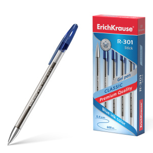 Ручка гелевая Erich Krause R-301 "Classic gel", синяя,0,5мм 53346