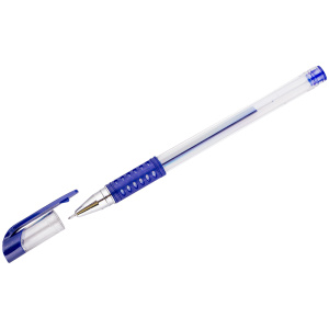 Ручка гелевая OfficeSpace, 0,5мм, синяя, игольчат. стерж., с рез. манжетой, GP905BU_6600