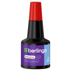Краска штемпельная Berlingo красная, на водной основе, 30мл