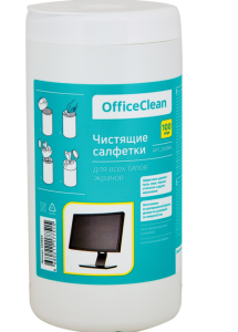 Салфетки чистящие  OfficeClean влажные для экранов туба 100шт.,260884/