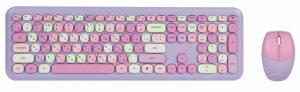 Набор беспроводной SMARTBUY клавиатура, мышь 2 кнопки+1 колесо, фиолетовый SBC-666395AG-V