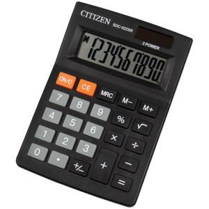 Калькулятор 10-разряд. CITIZEN SDC-022R.Двойное питание. черный. 88*127*23мм.
