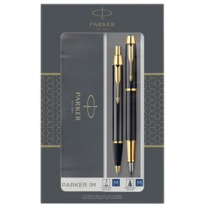 Набор PARKER: "IM Black GT" ручка шариковая, 1,0мм и ручка перьевая, 1,0мм, подар.уп.2093216