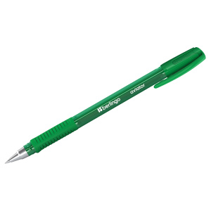 Ручка шариковая Berlingo, Aviator , зеленая 0,7мм., грип ,CBp_07507