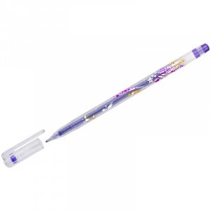 Ручка гелевая CROWN "Glitter Metal Jell" 1.0мм, фиолетовая с блестками Корея, MTJ-500GLS(D)