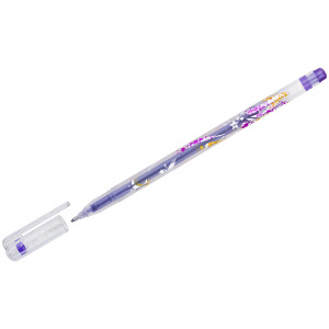 Ручка гелевая CROWN "Glitter Metal Jell" 1.0мм, фиолетовая с блестками Корея, MTJ-500GLS(D)