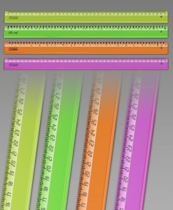 Линейка 40 см прозрачная, тонированная цветная ,Россия