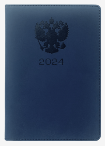 2024 Ежедневник датированный , А4, 128 стр., кожзам,"deVENTE. Emblem " синий 2236414
