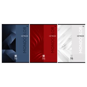 Тетрадь 96л, А4, офсет,  обл. мел. карт., клетка , BG "Monocolor. Classic" Т4ск96 63255