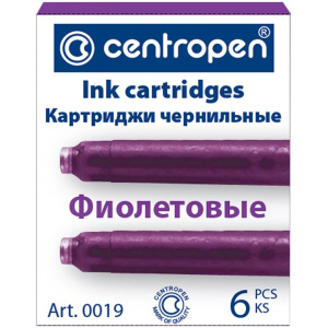 Чернила CENTROPEN в патронах, фиолетовые, 6 шт/уп.