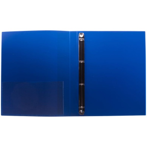 Папка на 4-х кольцах Berlingo, пласт. 25мм А4, карман, синяя, 42102