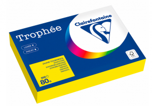 Бумага Цветная CLAIREFONTAINE, 80 г/кв.м, А4 (500л), интенсив, солнечно-желтый, Франция, 1978PC
