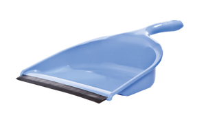 Совок для мусора OfficeClean, низкая ручка, с резиновой кромкой, ширина 23см, пластик, голубой 9876