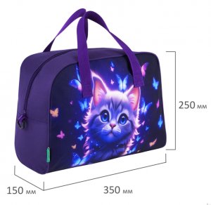 Сумка для дополнительных занятий 35x25x15 см, "Curious cat", 273291
