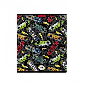 Тетрадь 48л, А5+, блок офсет, картон. обложка, Neon Skate, клетка 49613