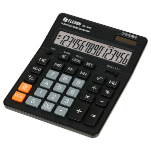 Калькулятор 16 разрядов Eleven SDC-664S, двойное питание, 155*205*36мм, настольный. черный 339208