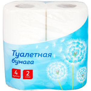 Хоз Туалетная бумага OfficeClean Белая, 2-х сл., 4шт по 16 м