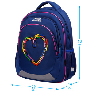 Рюкзак Berlingo Bliss "Colorful heart" 40*29*19см, 3 отделения, 2 кармана, анатом. ЭВА спинка 06923