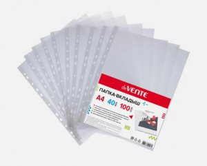 Папка-файл А4 с боков. перф. (мультифора) апельс.корка, 40мк, 1 уп=100 шт. 3050919