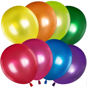 Воздушный шар, диаметр до 30см (12"), 100% латекс, Ассорти металлик 1шт (100шт/уп) 512-12М