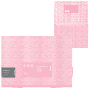 Папка картотека 12 отделений Starlight  A4, 240*330*25мм,700мкм, розовая, на резинке, c рисун.12901