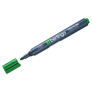 Маркер перманент Berlingo, 3,0 мм,"Multiline PE300", овальный, зеленый BMc_16204