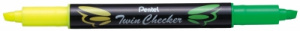 Маркер выделитель текста Pentel Twin Cheker 1-3.5 мм желт/салатовый SLW8
