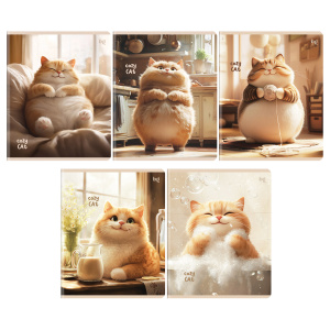 Тетрадь 48л, А5, офсет, цвет. мел. обл., клетка, BG "Cozy cat" Т5ск48_вл 57629