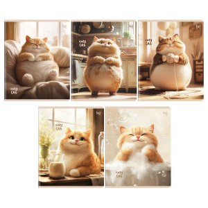 Тетрадь 48л, А5, офсет, цвет. мел. обл., клетка, BG "Cozy cat" Т5ск48_вл 57629