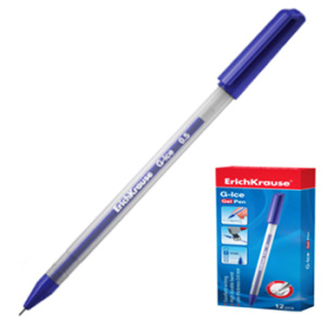 Ручка гелевая Erich Krause "G-ICE", синяя, 0.4мм, EK39003