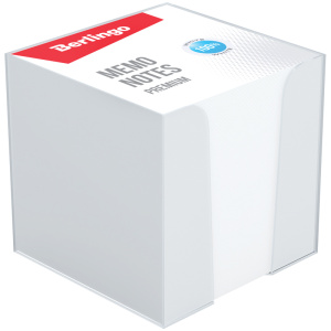 Блок для записей в пластиковом боксе 9х9х9 ,Premium, белизна 100% ,ZP8608