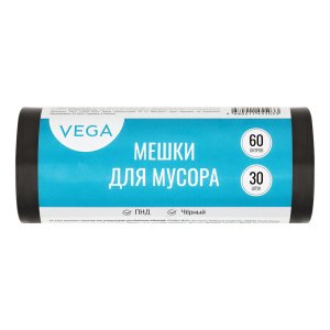 Пакеты для мусора 60л , 30 шт./уп.,60*70, 8 мкм , 344026