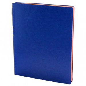 Тетрадь 96л, А4, бизнес-блокнот Attache Book,клетка ,цв.срез,кожзам ярко-синий 1001818