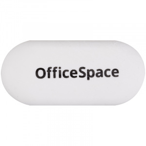 Ластик OfficeSpace, из термопластичной резины, белый, овальный 60*28*12 мм 10103