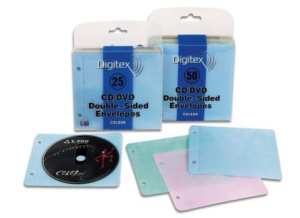 Мягкие конверты Digitex на 2 CD с перфорацией (зеленые)