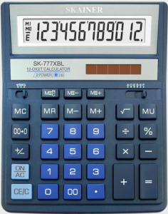 Калькулятор 12-разряд. SKAINER SK-777XBL,большой настольный,синий
